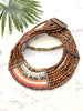 roots collar - coral and green